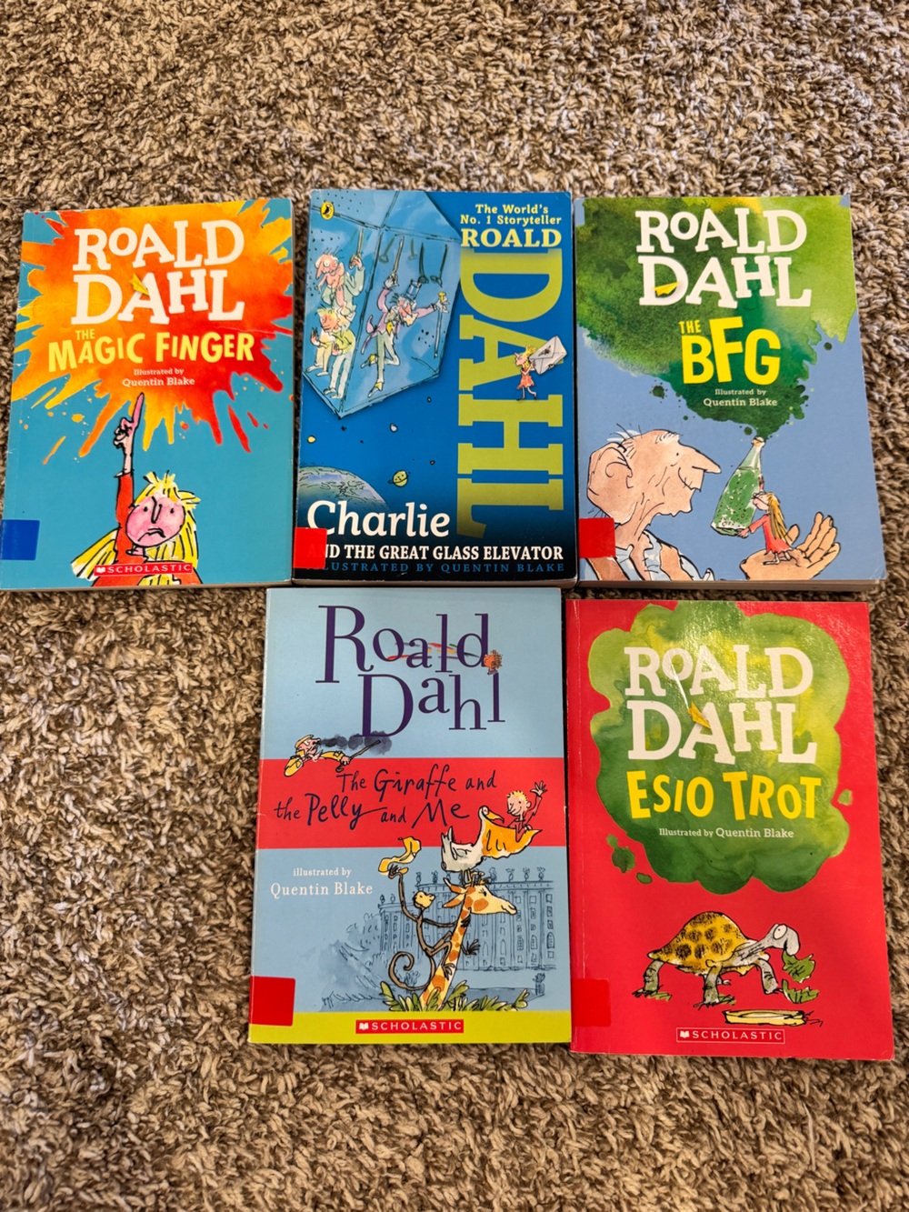 Scholastic Roald Dahl Book Set - Blue, Green, Red, Yellow